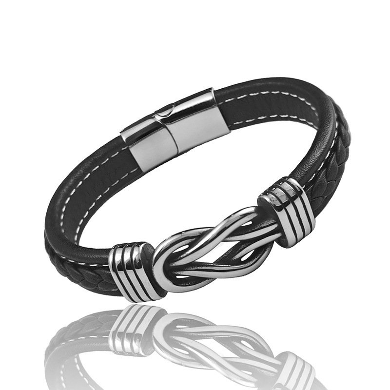 Men’s Microfiber Leather Knot Bracelet - Image 6